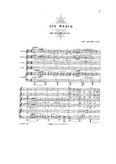 Ave Maria, Op.12: Full score by Johannes Brahms