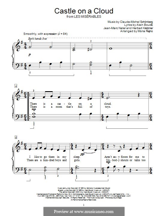 Castle on a Cloud (Les Miserables) by C. Schönberg on MusicaNeo