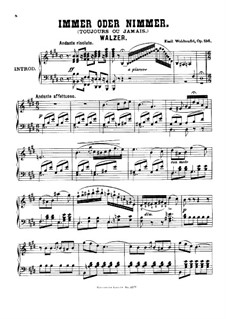 Always or Never, Op.156: Piano score by Émile Waldteufel