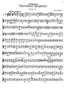 Symphony No.8 in B Minor 'Unfinished' (Horn I in D, E), D.759