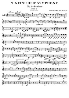 Symphony No.8 in B Minor 'Unfinished' (Horn II in D, E), D.759