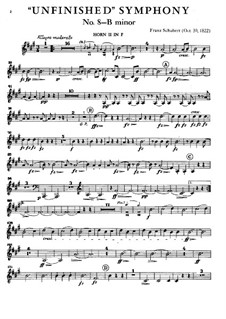 Symphony No.8 in B Minor 'Unfinished' (French Horn II in F), D.759