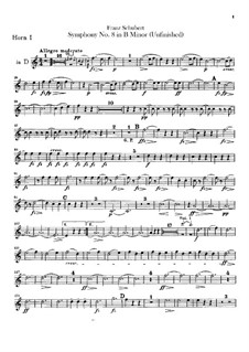 Symphony No.8 in B Minor 'Unfinished' (French Horn Parts), D.759