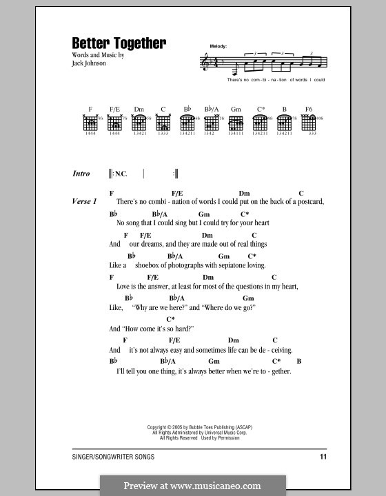 better together lyrics better together lyrics