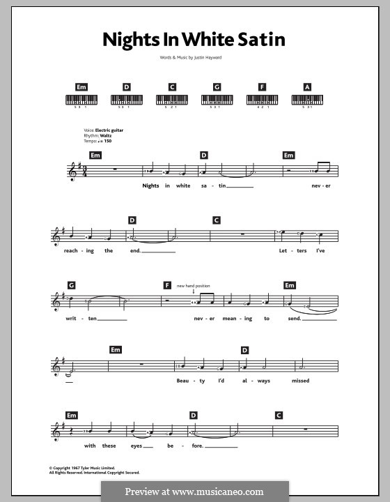 Nights in White Satin (The Moody Blues) by J. Hayward on MusicaNeo