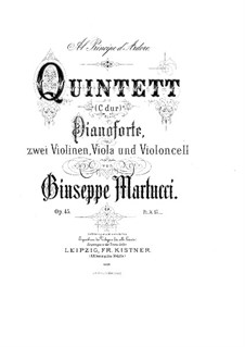 Piano Quintet, Op.45: Full score by Giuseppe Martucci