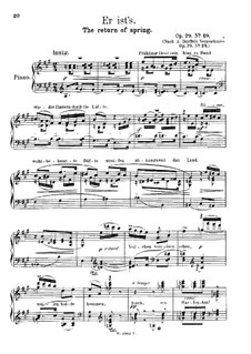 Er ist's (Spring is Here) Arrangement for Piano, Op.79 No.24