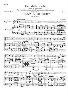 Um Mitternacht (At Midnight), D.862 Op.88 No.3: For high voice and piano by Franz Schubert