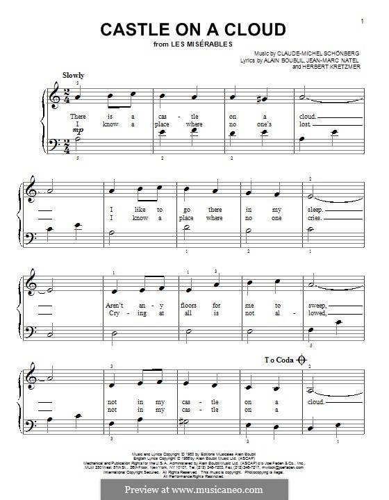 Castle on a Cloud (Les Miserables) by C. Schönberg on MusicaNeo