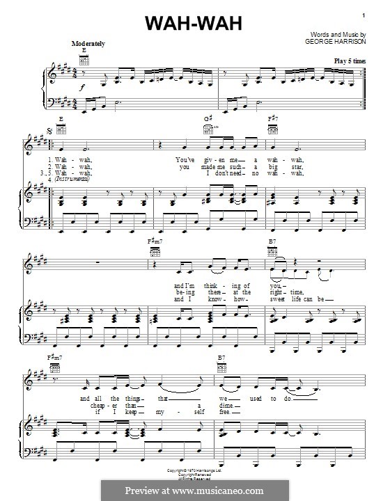 Wahwah by G. Harrison sheet music on MusicaNeo