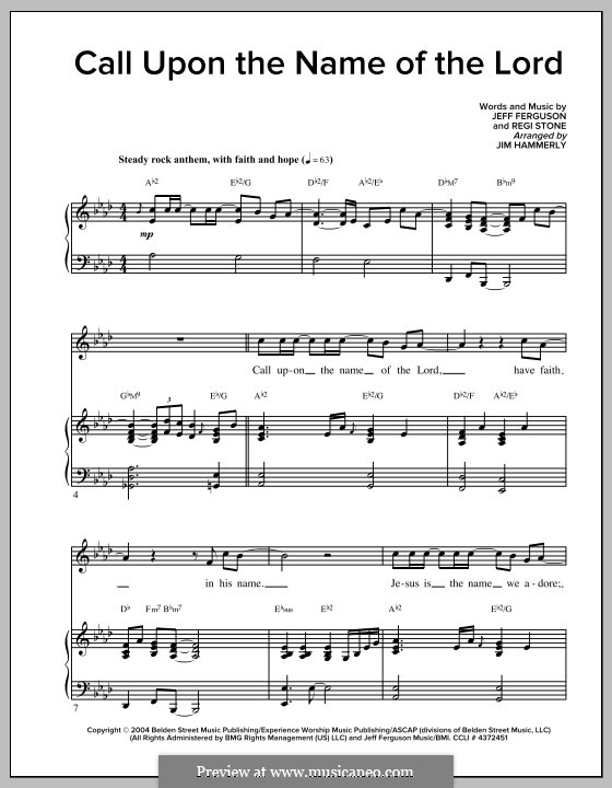 Call Upon the Name of the Lord by R. Stone, J. Ferguson on MusicaNeo