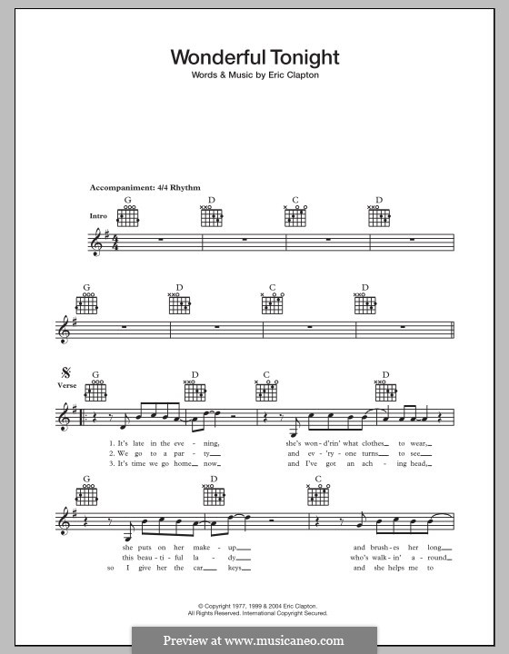 you look wonderful tonight chords you look wonderful tonight chords