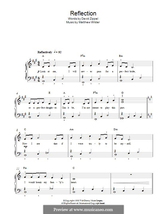 reflection mulan piano sheet music easy pdf reflection mulan piano sheet music easy pdf