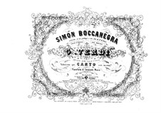 Simon Boccanegra: Arrangement for voices and piano by Giuseppe Verdi