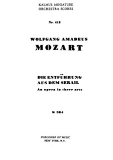 Complete Opera: Full score by Wolfgang Amadeus Mozart