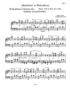 Album Leaf in Waltz Form, S.166