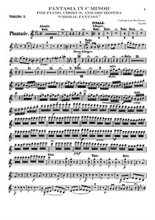 Fantasia for Piano, Choir and Orchestra in C Minor (Violins I), Op.80