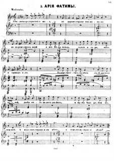 Prisoner of the Caucasus. No.3 Aria of Fatima (Arrangement for Soprano Solo and Piano)