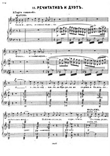 Prisoner of the Caucasus. No.11 Recitative and Duet of Fekherdin and Kazenbek (Arrangement for Voices and Piano)