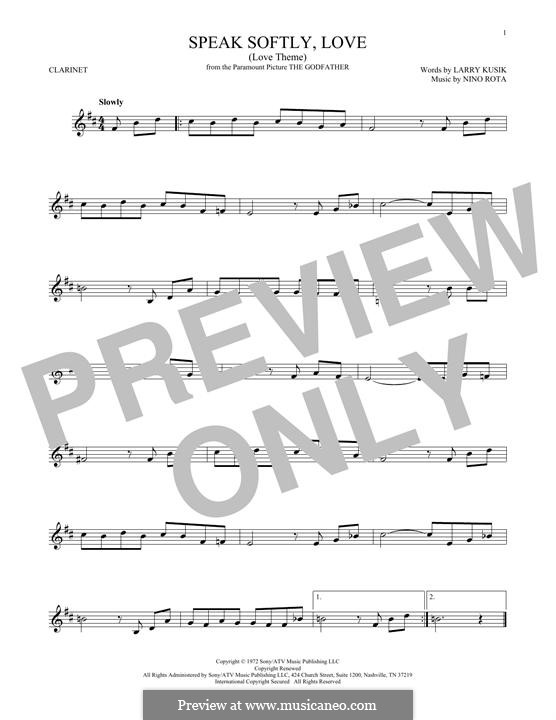 The Godfather (Love Theme) by N. Rota sheet music on MusicaNeo