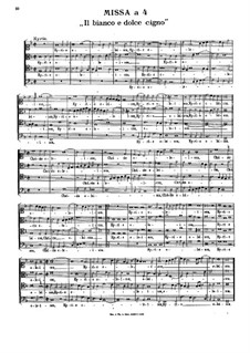 Il bianco e dolce cigno. Mass in F Major, Op.6