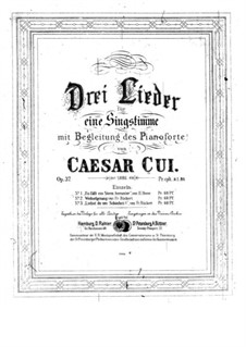 Three Songs, Op.37: No.1 Le ciel entr' ouvre ses voiles by César Cui