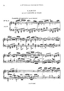 Violin Sonata No.3 Largo (Arrangement for Piano), BWV 1005