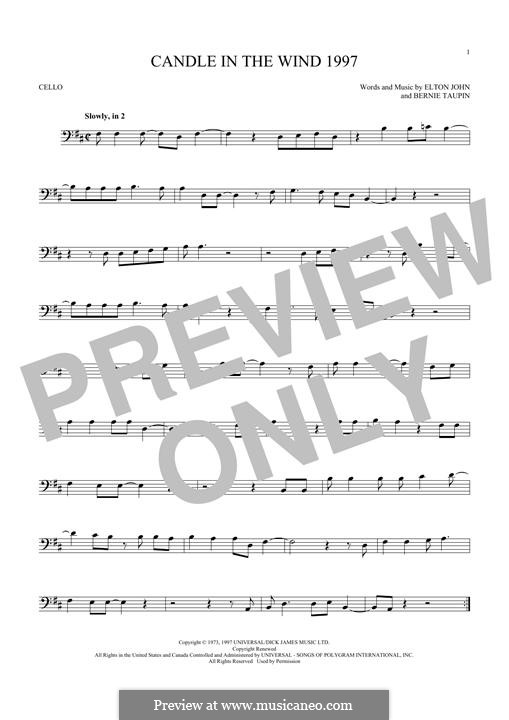 Candle in the Wind 1997 by E. John sheet music on MusicaNeo