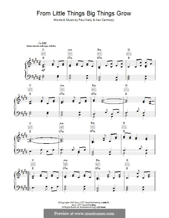 From Little Things Big Things Grow by K. Carmody sheet music on MusicaNeo From Little Things Big Things Grow by K. Carmody sheet music on MusicaNeo