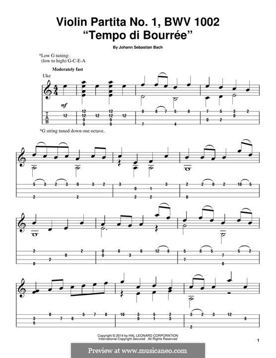 Partita for Violin No.1 in B Minor, BWV 1002 by J.S. Bach on MusicaNeo