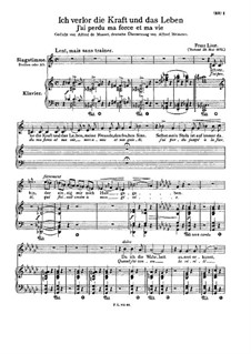 J'ai perdu ma force est ma vie, S.327: J'ai perdu ma force est ma vie by Franz Liszt
