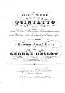 String Quintet No.21 in G Minor, Op.51: Parts by Georges Onslow