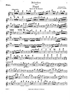Faust. Melodies (Arrangement for Piano, Flute, Two Violins and Cello) – Flute
