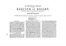 Requiem, for Choir, Soloists and Organ, K.626