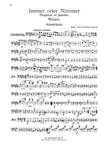 Always or Never, for Violin, Cello, Flute, Cornet and Piano – Cello Part, Op.156