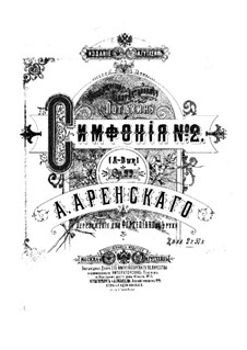 Symphony No.2 in A Major, Op.22: Version for piano four hands by Anton Arensky