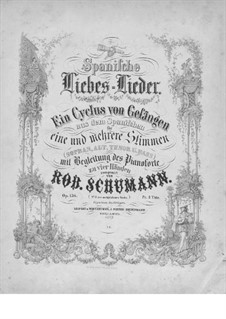 Spanish Love Songs for Voices and Piano Four Hands, Op.138