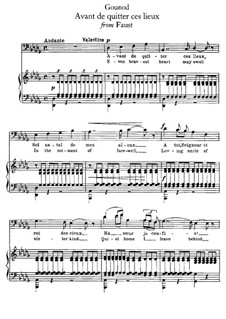 Faust. Even Bravest Heart May Swell, for Voice and Piano
