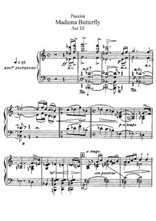 Madama Butterfly. Act III, for Soloists, Choir and Piano