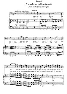 The Barber of Seville. Aria Bartolo 'A un dottor della mia sorte', for Voice and Piano