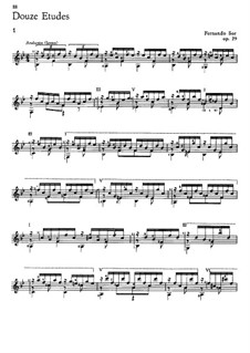 Twelve Etudes, Op.29: Complete set by Fernando Sor