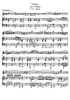 Sonata in A Minor for Flute and Harpsichord, H 555 Wq 128