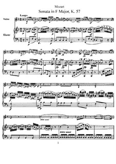 Sonata for Violin and Piano in F Major, K.57: Score, solo part by Wolfgang Amadeus Mozart