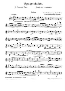 A Nursery Tale, for Violin and Piano – Violin Part, Op.39 No.19 TH 141