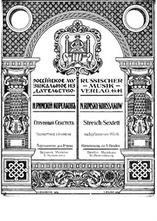 Sextet in A Major: For piano four hands by Nikolai Rimsky-Korsakov