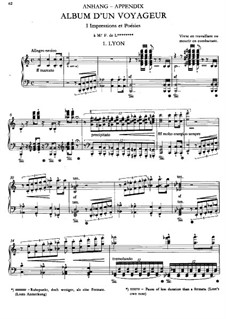 Album of a Wanderer. Book I 'Impressions and Poems', Lyon, S.156