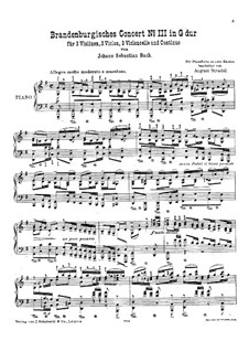 Brandenburg Concerto No.3 in G Major, for Piano, BWV 1048