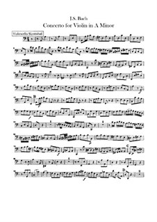 Violin Concerto No.1 A Minor – Cello and Double Bass Part, BWV 1041
