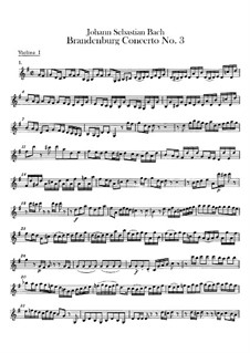 Brandenburg Concerto No.3 in G Major – Violin I Part, BWV 1048