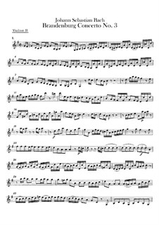 Brandenburg Concerto No.3 in G Major – Violin II Part, BWV 1048